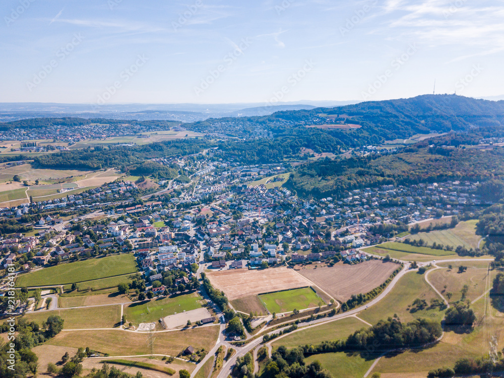 Aerial view of rural area in Switzerland, Europe