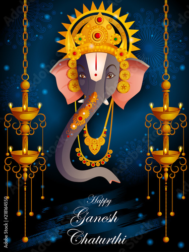 Lord Ganpati on Ganesh Chaturthi festival background