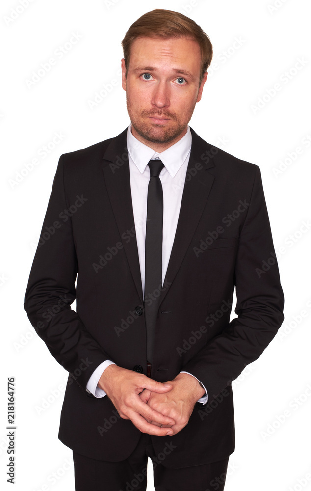 Sad business man looking at camera. Isolated Sad business man looking at camera. Isolated