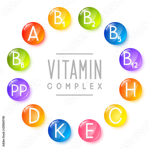 Set of main vitamin icons for Your design photo