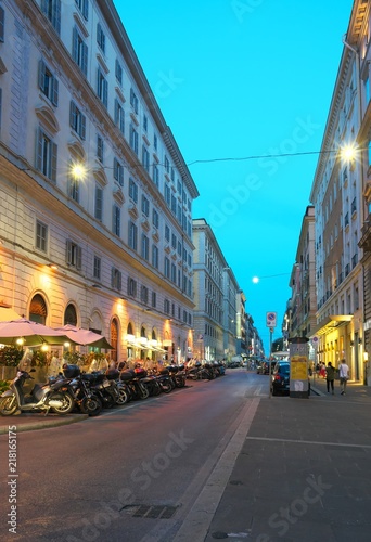 Rome,Italy-July 28,2018: Night view around Cavour street and Giovanni Amendola street, Rome　 photo