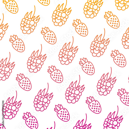 degraded line delicious strawberry and grape fruits background