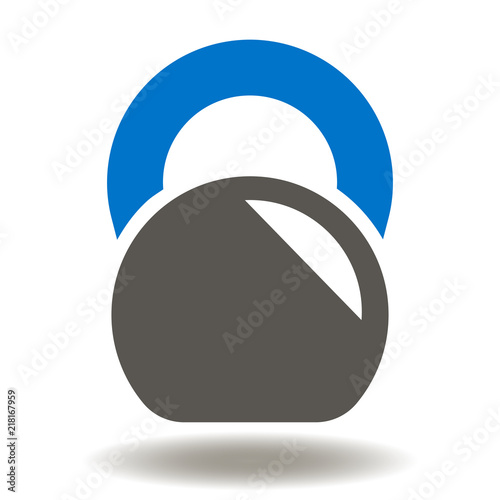Kettlebell icon vector. Weight sport tool fitness gym illustration. Kettle bell symbol. Sport instrument logo.