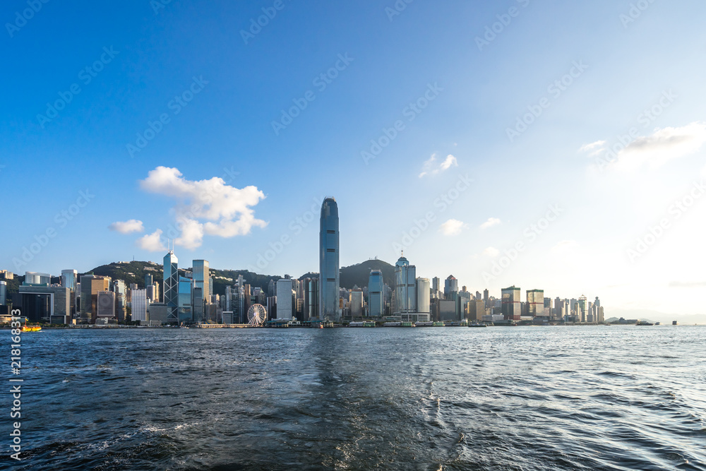 Fototapeta premium panoramic city skyline in hong kong china
