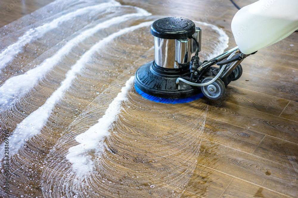 Floor care and cleaning services with washing machine