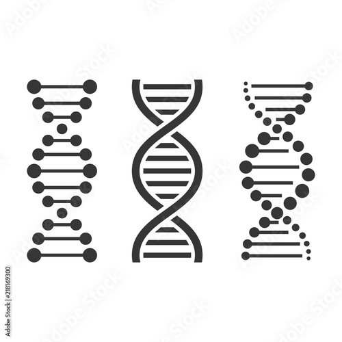 DNA Icons Set on White Background. Vector