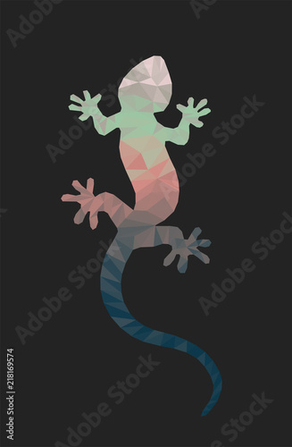 Abstract geometry polygonal Lizard. Low poly vector illustration