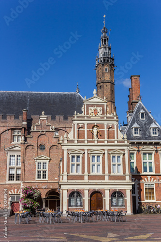 Historic city hall in the center of Haarlem, Netherlands