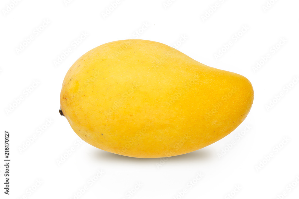 Mango tropical fruit isolated white background.