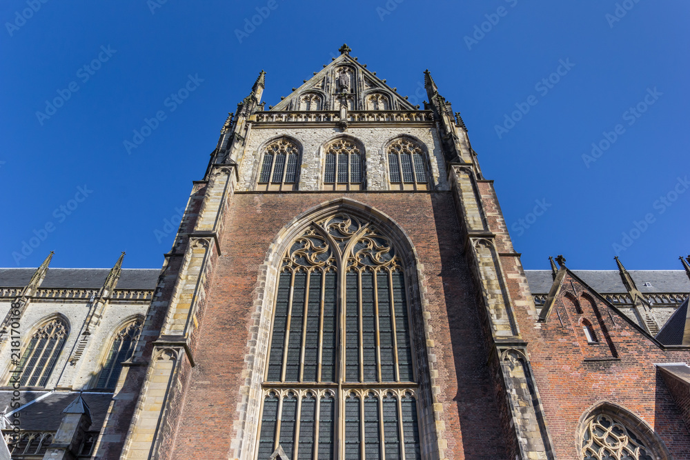 Gothic window of th St. Bavo church in Haarlem, Netherlands