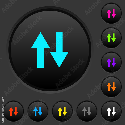 Data traffic dark push buttons with color icons Free Download Data traffic dark push buttons with color icons - GFXLoad