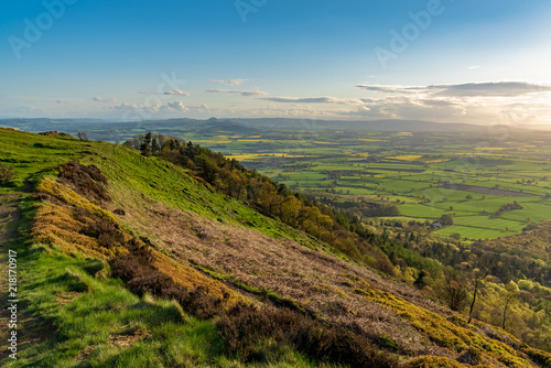 Photography View from the Wrekin, near Telford, Shropshire, England, UK - looking south towa
