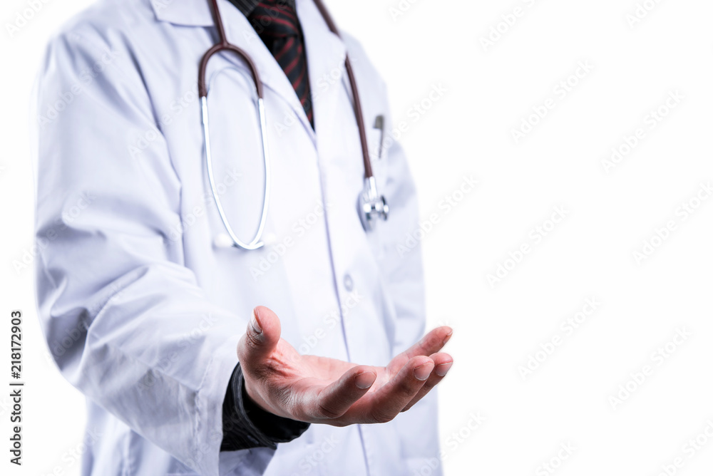 Doctor with stethoscope on white background Doctor with stethoscope on white background
