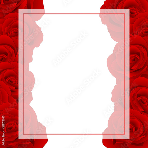 Red Rose Banner Card Border