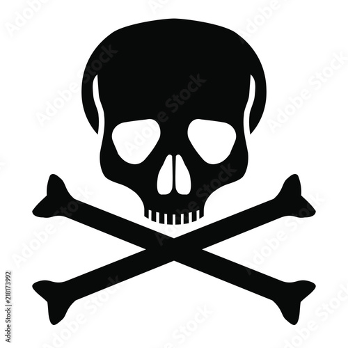 Mortal symbol skull and bones isolated on white background. Abstract sign vector illustration 