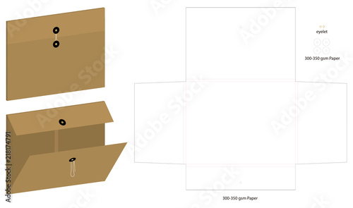 folder die cut mock up template vector