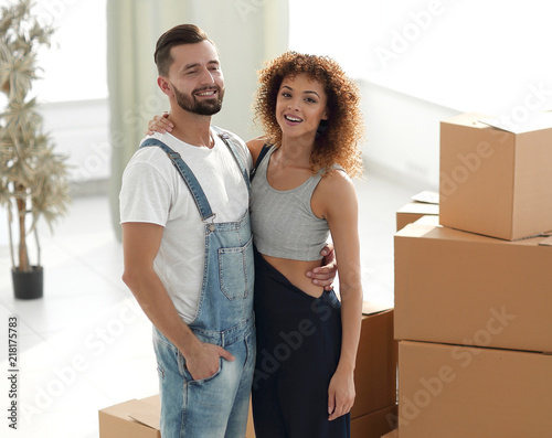 loving young couple standing in a new apartment © ASDF
