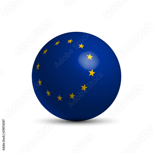 Flag of Europe on a 3d ball
