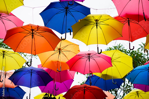 Colorful Umbrella Floating sky