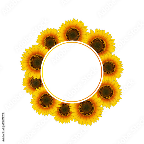 Orange Yellow Sunflower Banner Wreath