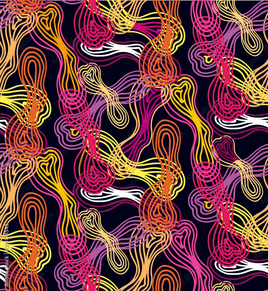 Color abstract hand drawn doodle pattern background