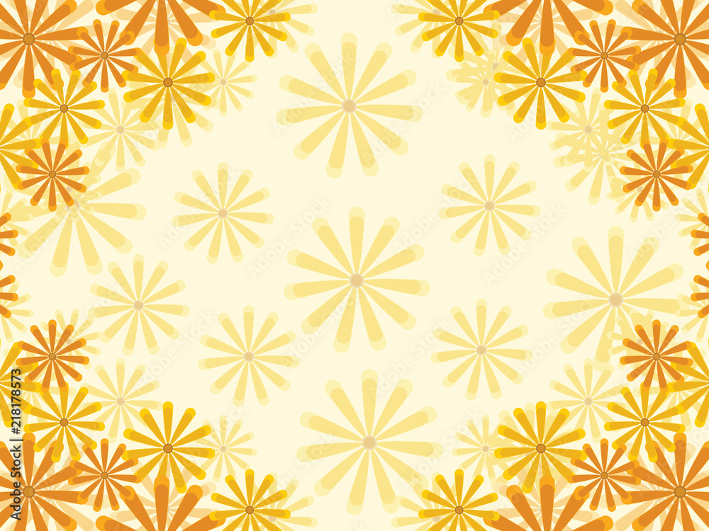 Golden Floral Flower Greeting Card Template Background Border