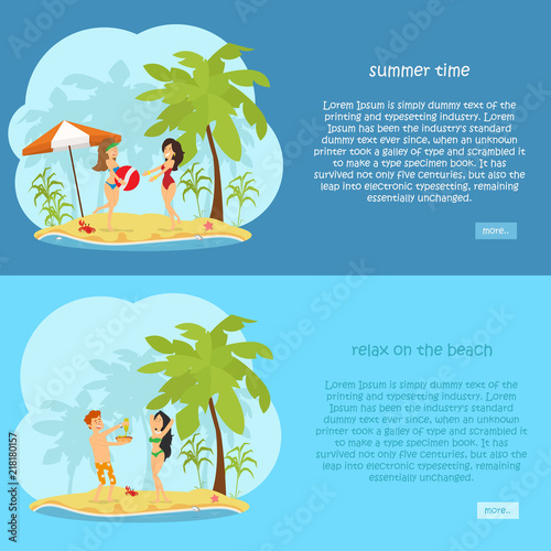 set of horizontal banners on the theme of rest