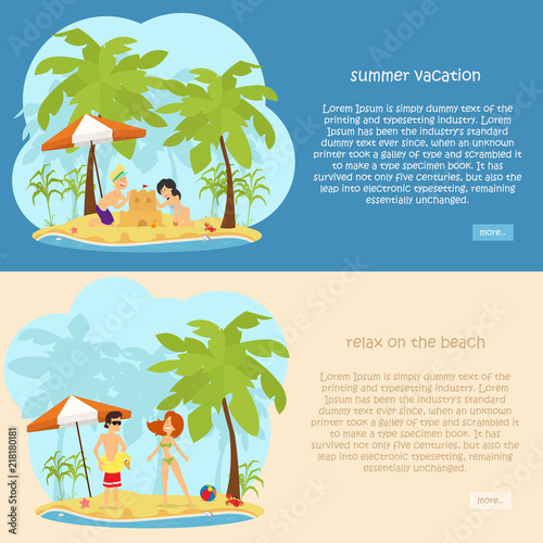set of horizontal banners on the theme of rest