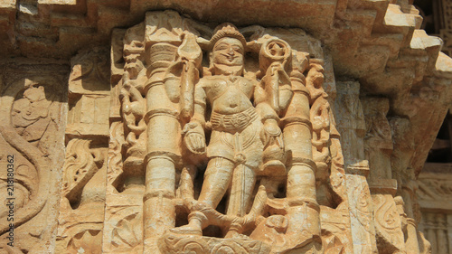 Sculpture Traditional Style Decoration On Hindu Temple In India