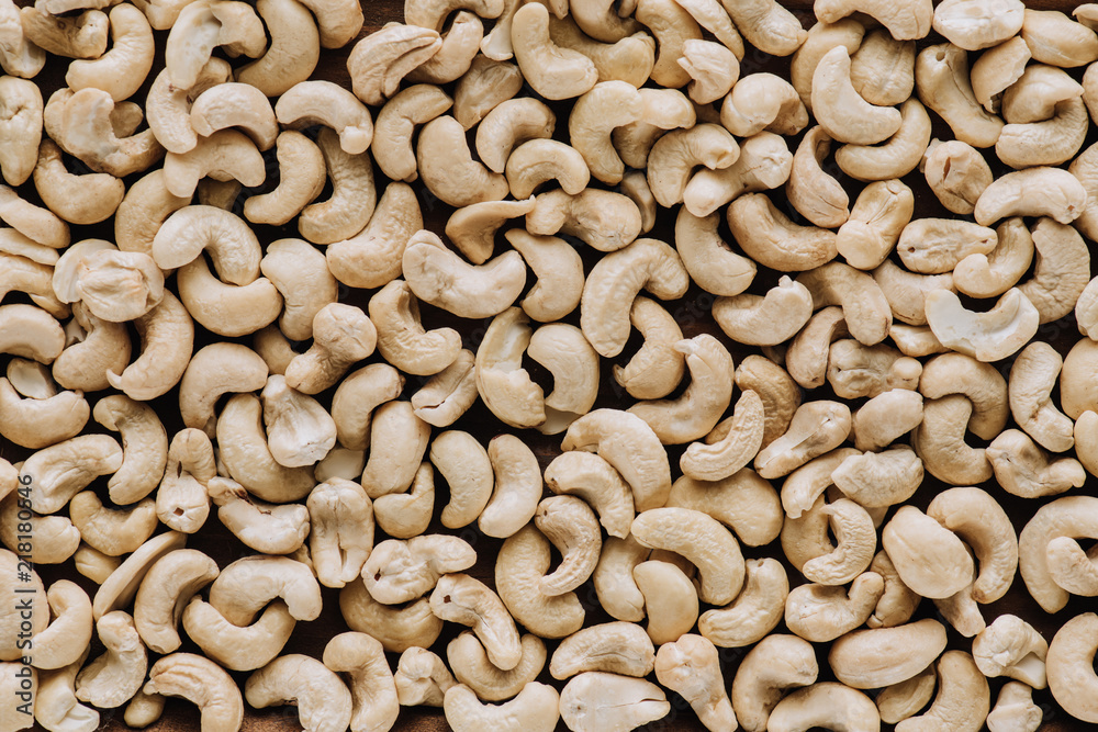 Top view of cashew in full screen Top view of cashew in full screen