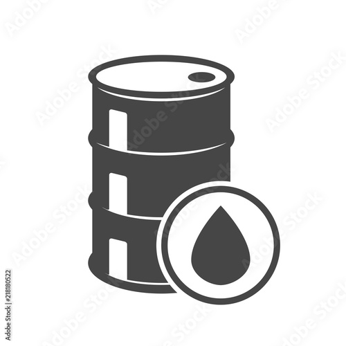 Oil drum container, barrel flat icon