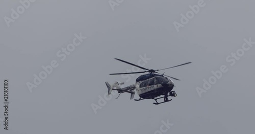 Police helicopter spying. Police service commonly use aircraft for traffic control, air patrol and control of large-scale public events.