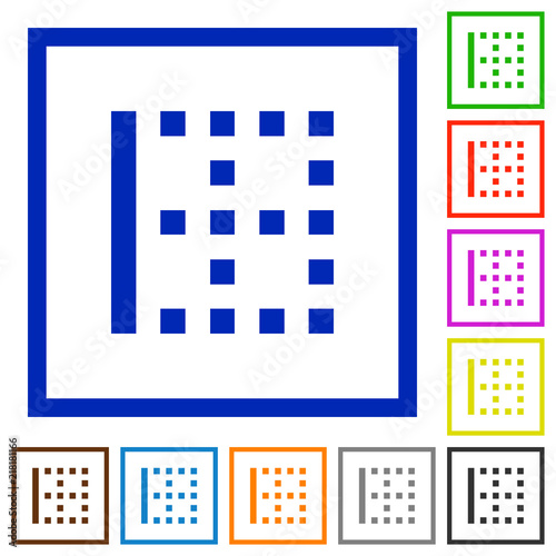 Left border flat framed icons