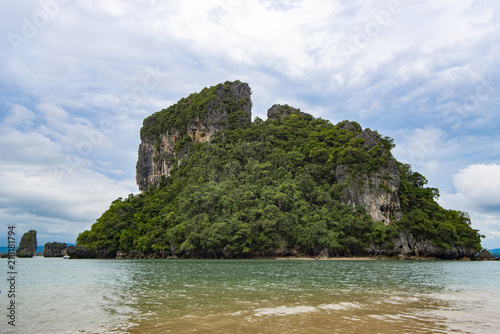 Rock island landscape  in the southern tip of Thailand.