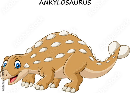 Cartoon funny ankylosaurus