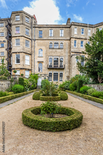 Ancient Georgian House and formal English garden in Bath, Somerset, UK