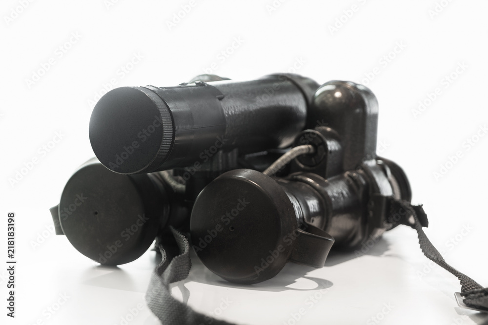 Military binoculars with night vision on white background Military binoculars with night vision on white background
