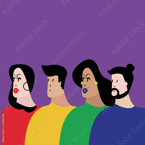 Colorful group of people vector illustration