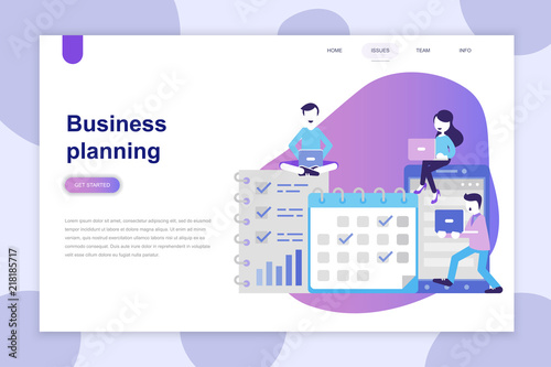 Modern flat design concept of Business Planning for website and mobile website. Landing page template. Can use for web banner, infographics, hero images. Vector illustration.