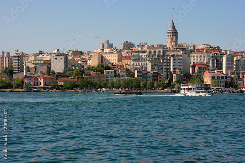 Cityscape with Galata Tower and Gulf of the Golden Horn, Istanbul, Turkey