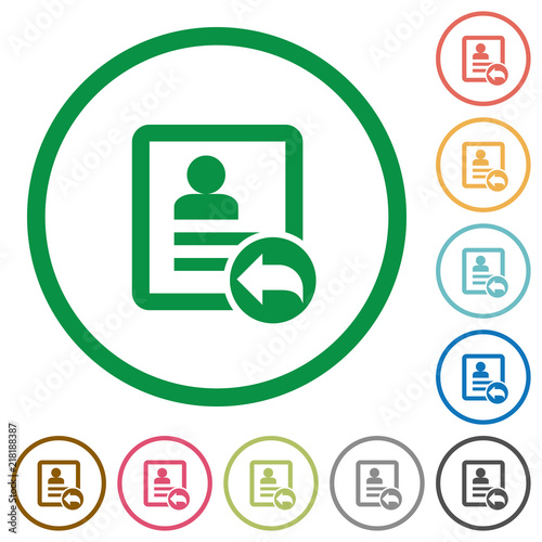 Reply contact flat icons with outlines