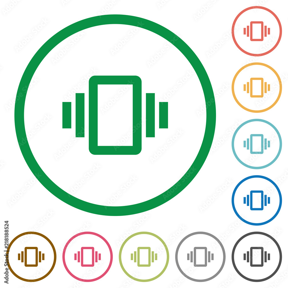 Smartphone vibration flat icons with outlines Smartphone vibration flat icons with outlines