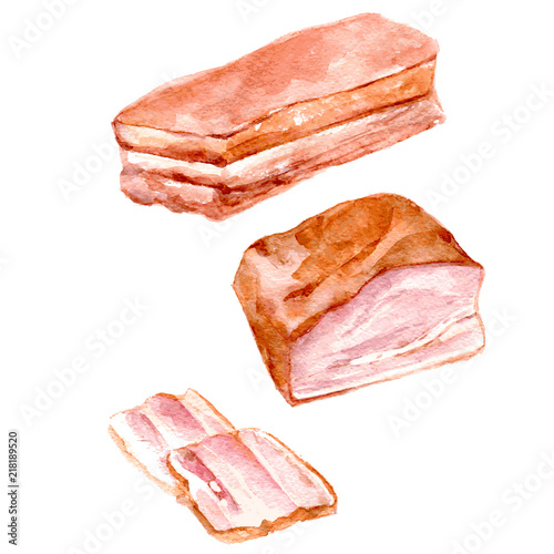 Food Clipart - a ham, a piece of ham, a slice of ham. Vector