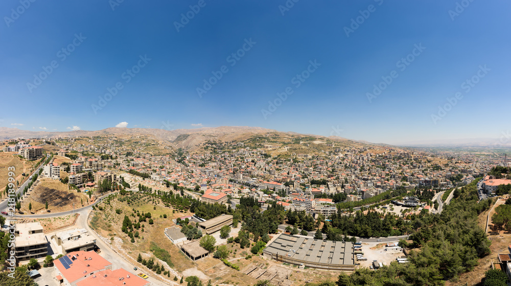 Panorama of Zahlé town and the Bekaa Valley in Lebanon