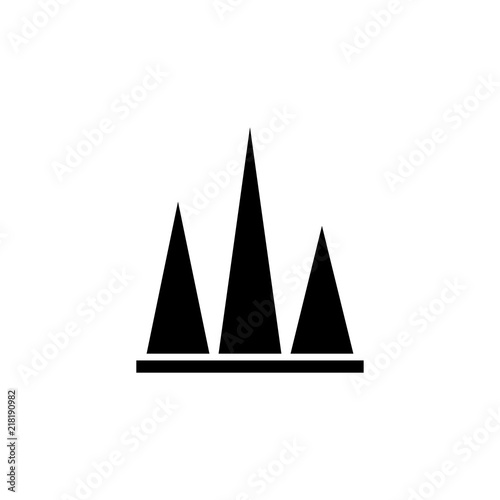 Stock Chart Peak. Flat Vector Icon illustration. Simple black symbol on white background. Stock Chart Peak sign design template for web and mobile UI element