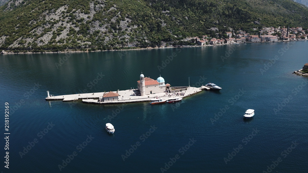 Naklejka premium Our Lady of the Rock in Boka Kotorska