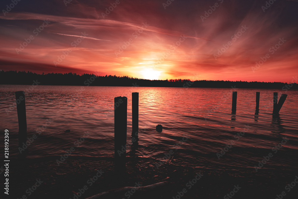 sunset landscape water
