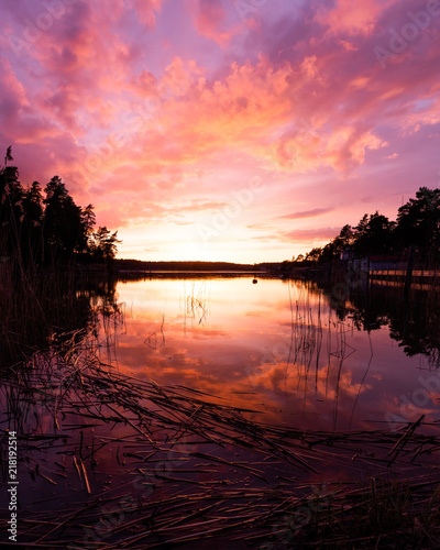 sunset landscape water