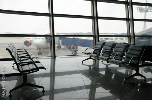 Airport terminal departure area inside