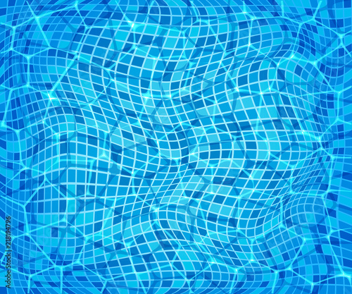 Pure blue water in the pool.